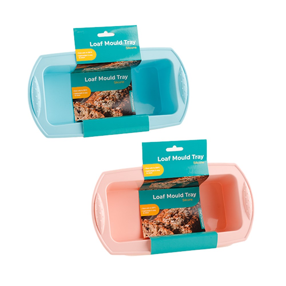 63330 Silicone Style Loaf Mould 27x14x6.5cm 135gr 2 Asstd Cols Dats