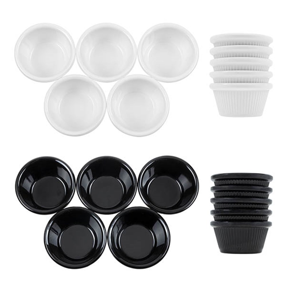 64517 Melamine 2 Asst Dip Bowl 5pk 70mL Dats