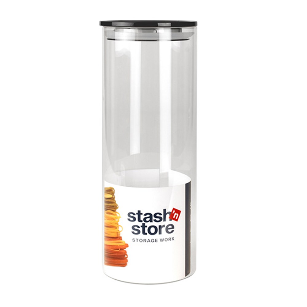 65390 Glass Borosilicate Jar Round w Plastic Lid 1800mL 10x27cm Dats