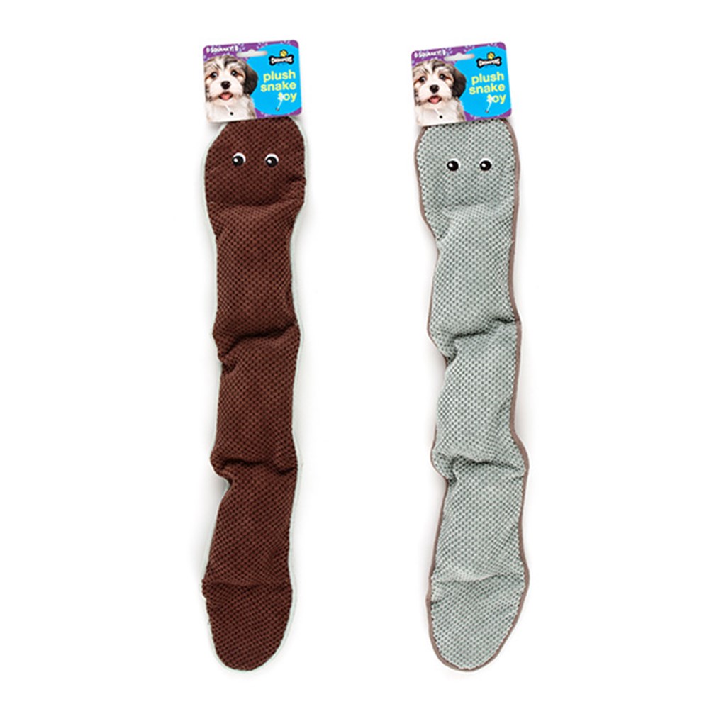 67421 Dog Toy Plush Snake Squeaky 53cm 2 Asst Dats