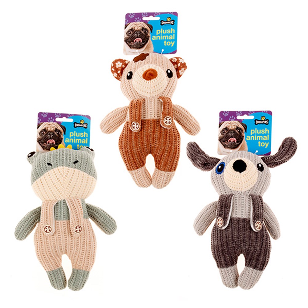 67423 Dog Toy Plush Animal 3 Asst Dats