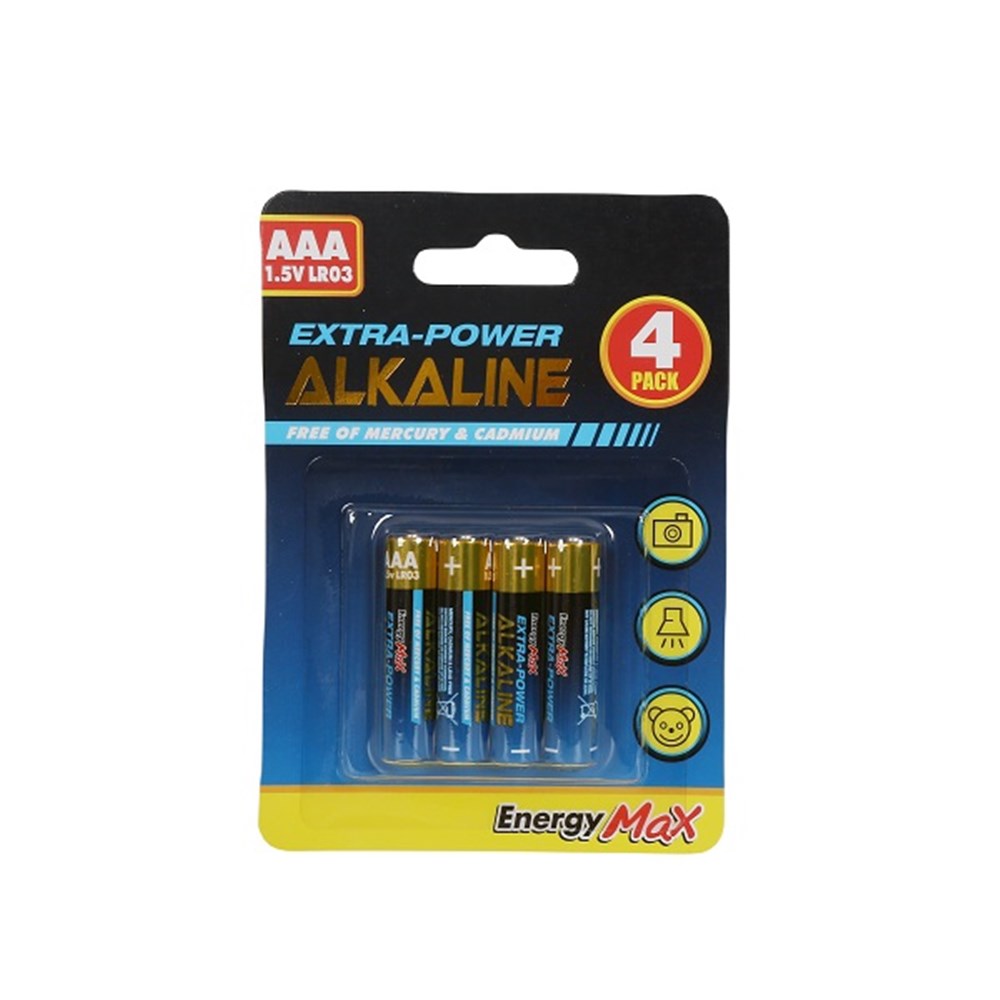 4-Pack AAA Super Alkaline Batteries - LR03 1.5V Premium Power For Devices